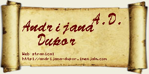 Andrijana Dupor vizit kartica
